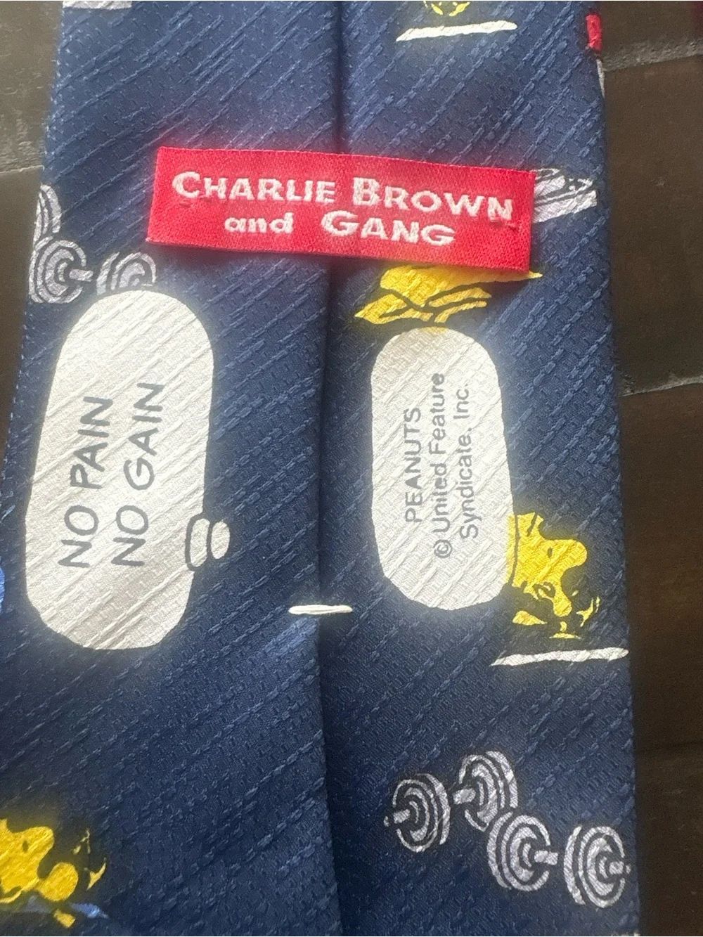 Vintage Peanuts Snoopy Charlie Brown Gym Workout Necktie